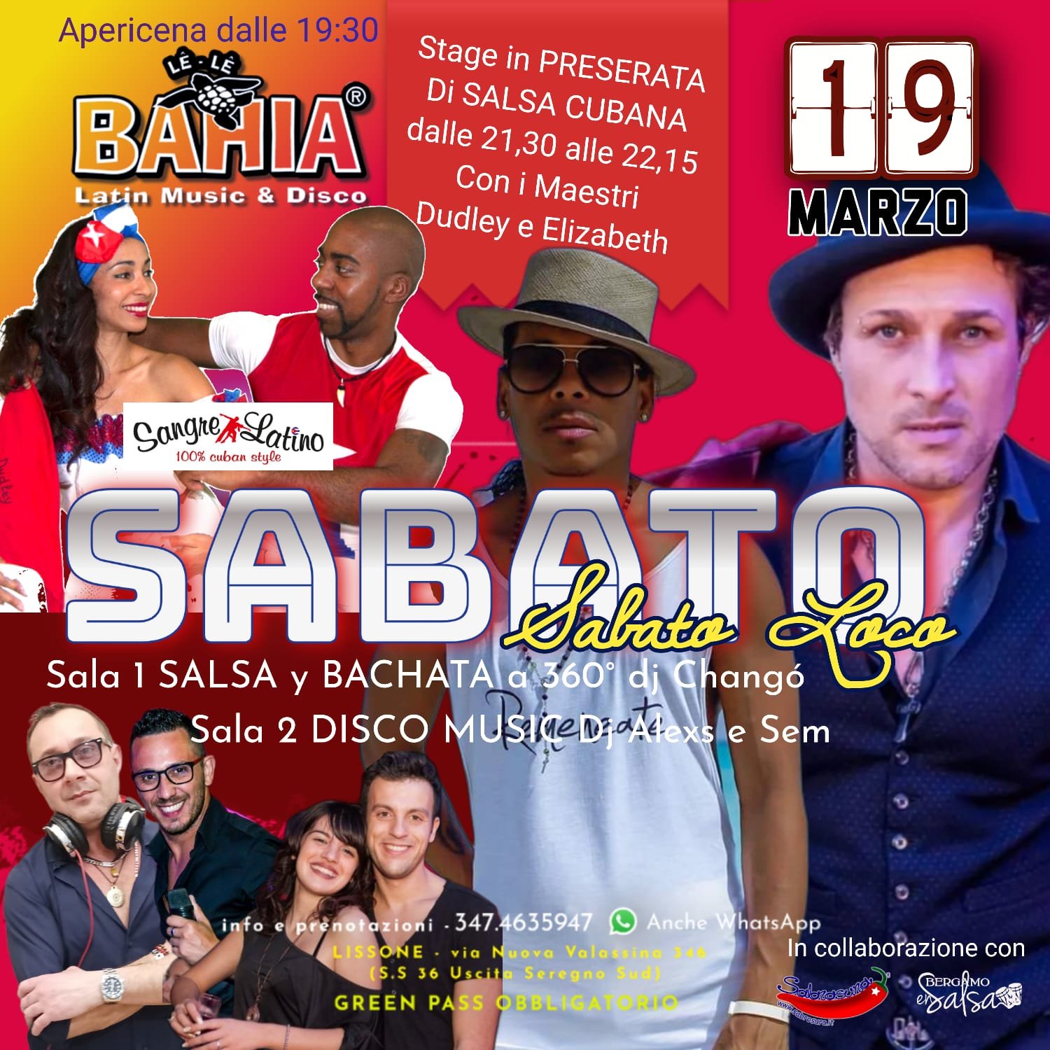 scuola sangre latino ospite al bahia salsa